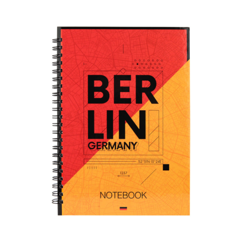 Блокнот Axent на спирали твердая обкл., А5, 96л. Berlin (8032-05-A)