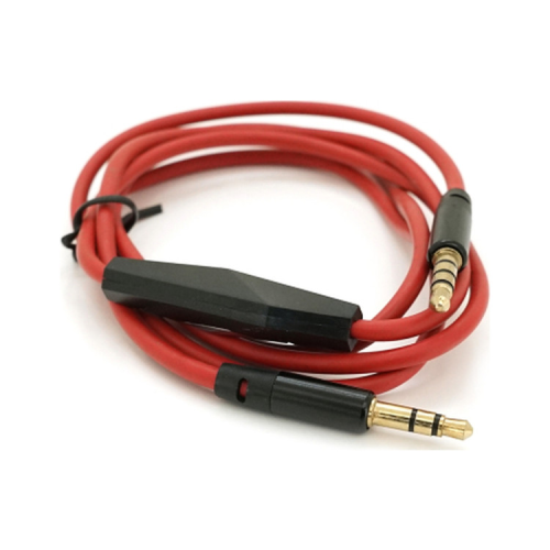 Кабель мультимедийный 3.5mm M to 3.5mm M 1.0m + microphone red Voltronic (ZDL-AUXcM/1.0m)