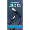 Дата кабель USB 2.0 AM to Lightning 2.0m 2.4A Aluminum Alloy Purple Vention (LABVH)