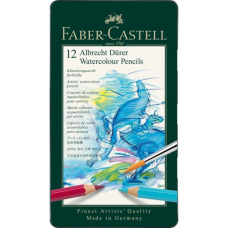 Олівці кольорові Faber-Castell Albrecht Drer акварельні , 12 кольорів в металевій коробці, (117512) (15437)