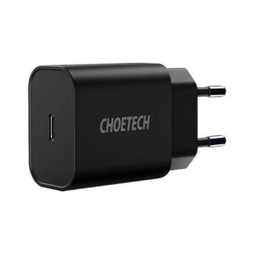 Зарядний пристрій Choetech 1xUSB 20W (1 USB-C) PD matte wall charger black (Q5004-EU-BK)