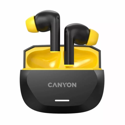 Наушники Canyon Hexagon 7 TWS ANC+ENC Wireless Charge Black/Yellow (CNS-TWS7BY)