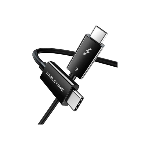 Дата кабель USB-C to USB-C 0.5m Thunderbolt 3 100W (20V/5A) 5K60Hz Cabletime (CA915392)