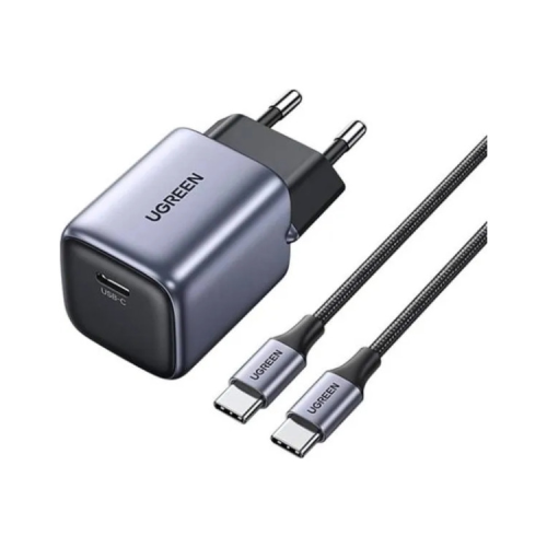 Зарядний пристрій Ugreen 1xUSB 30W (USB-C) Gan PD Nexode Mini + PD cable Grey CD319 (25257)