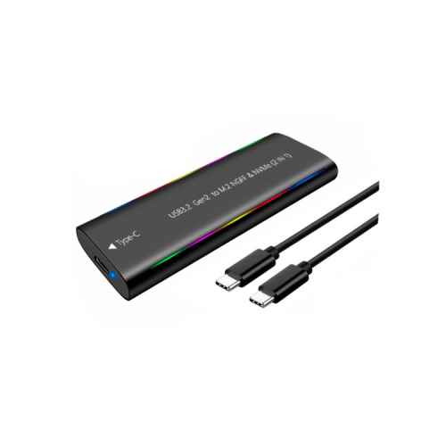 Карман внешний Dynamode M.2 SSD NVMe/SATA combo USB3.2 GEN2 Type-C aluminium black (DM-CAD-SSD10)