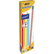 Карандаш графитный Bic Evolution Stripes HB, с ластиком (bc8960342)