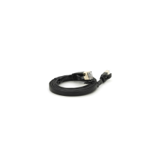 Патч-корд 1м UTP cat.7, CU, RJ45, плоский, black Weepda (PCMF-CU7/1.0Bk)
