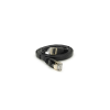 Патч-корд 1м UTP cat.7, CU, RJ45, плоский, black Weepda (PCMF-CU7/1.0Bk)