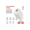Зарядний пристрій EMOS V04G45 1xUSB-A + 1xUSB-C PD20W GaN (V04G45)
