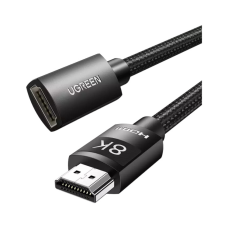 Кабель мультимедійний HDMI M to HDMI F 1.0m 8K HD151 black Ugreen (40447)