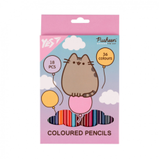 Олівці кольорові Yes Pusheen Balloons двосторонні 18 шт. 36 кол (290751)