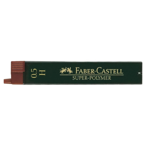Грифель для механічного олівця Faber-Castell Super-Polymer Н (діаметр 0,5 мм), 12 штук у пеналі (16805)