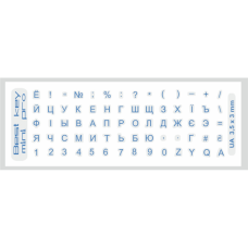 Наклейка на клавіатуру BestKey mini Pro 3,5х3мм, прозора основа, 70, синій (BKmPRO/BluTr/052)