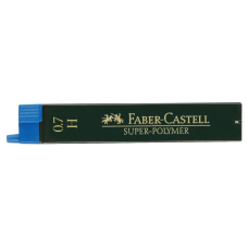 Грифель для механічного олівця Faber-Castell Super-Polymer Н (діаметр 0,7 мм), 12 штук у пеналі (27660)