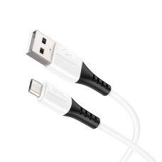 Дата кабель USB 2.0 AM to Micro 5P 1.0m 2.4A silicone X82 white HOCO (6931474768568)