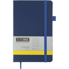 Книга записна Buromax Etalon 125x195 мм 96 аркушів в клітинку обкладинка зі штучної шкіри Синя (BM.291160-02)