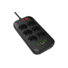 Сетевой фильтр питания ColorWay CW-CHE64B, 6 розеток/4USB Black (CW-CHE64B)