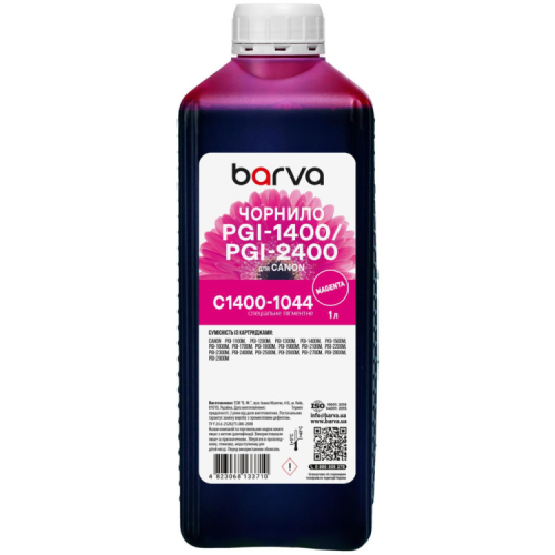Чорнило Barva Canon PGI-1400/PGI-2400 1 л, special pigment, magenta (C1400-1044)