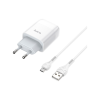 Зарядний пристрій HOCO C72A Glorious USB + cable Micro 10.5W White (6931474713001)