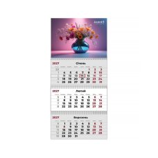 Календар Axent настінний квартальний 2027 рік 3 пр. Magic Flowers 3 (8803-27-27-A)