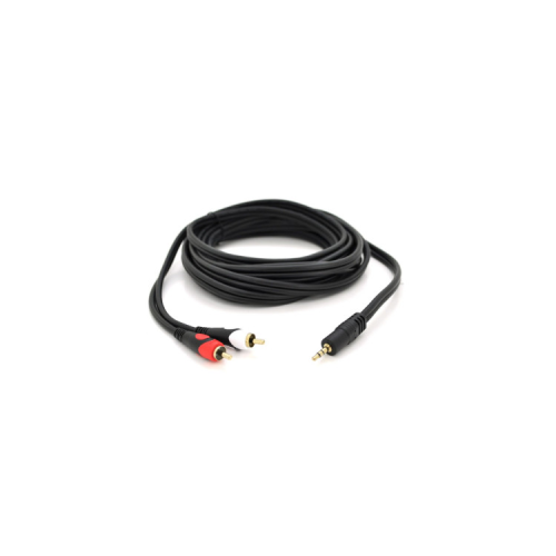 Кабель мультимедийный 3.5mm M to 2xRCA M 5.0m black Voltronic (YT-3.5(M)/2хRCA(M)-5.0PCu)