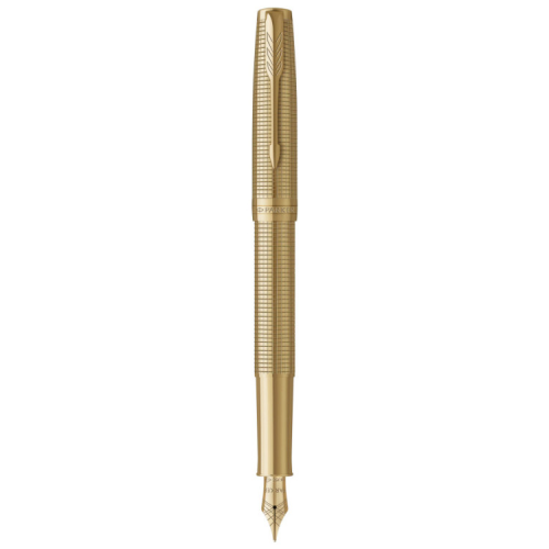 Ручка пір'яна Parker SONNET 17 SE Cisele Gold GT FP18 F + бархатний чохол (68 611)