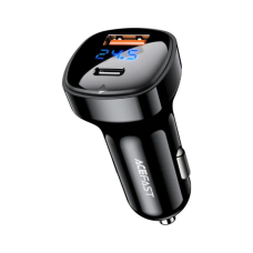Зарядное устройство Acefast 2xUSB 66W (USB-C + USB-A) B4 with digital display (6974316280392)
