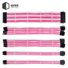 Кабель Qube для блока питания QUBE 1*24P MB, 2*4+4P CPU,2*6+2P VGA Whi (QBWSET24P2x8P2x8PWP)