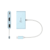 Концентратор J5create USB-C 3-in-1 1xHDMI + 1xUSB 3.2 + 1xUSB-C PD100W blue (JCA379EC-N)