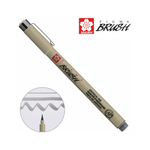 Лайнер Sakura пензель PIGMA Brush, Сірий (084511333017)