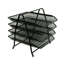 Лоток для паперів Axent горизонтальний 4-в-1, металевий, чорний (2129-01-A)