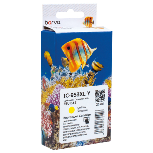 Картридж Barva HP 953XL (F6U14AE/F6U18AE) 1600 c, Yellow (IC-953XL-Y)