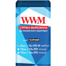 Лента к принтерам 13мм х 12м STD л. Black WWM (R13.12SM)