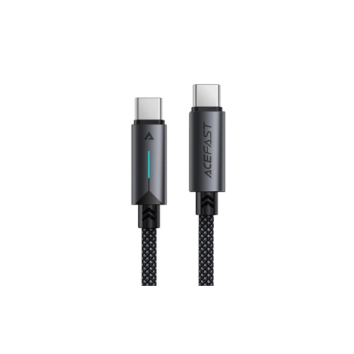 Дата кабель USB-C to USB-C 1.2m 60W nylon black Acefast (6974316284475)