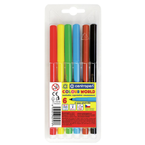 Фломастеры Centropen 7550/06 COLOUR WORLD, 06 colors (7550/06 ТП)