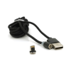 Дата кабель USB 2.0 to Lightning 2.0m 2A magnetic nylon black PiPo (18166)