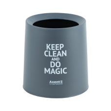 Корзина для бумаг Axent Настольный контейнер для мусора, круглый, серый (2131-03-A)