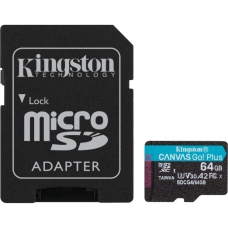 Карта пам'яті Kingston 64GB microSDXC сlass 10 UHS-I U3 V30 A2 Canvas Go Plus G4 (SDCG4/64GB)