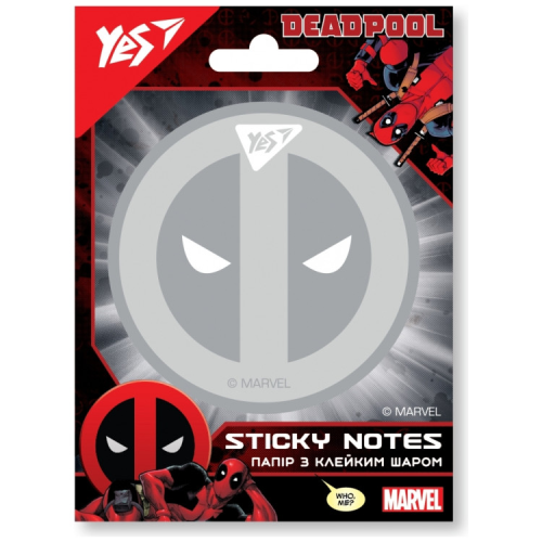 Папір для нотаток Yes з клейким шаром фігурна Marvel.Deadpool, 40 аркушів (170303)