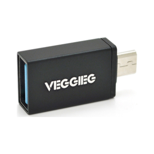Перехідник USB 2.0 AF to Micro 5P M OTG black VEGGIEG (V-OT01)