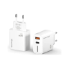 Зарядний пристрій Grand-X GaN 1xUSB-C + 1xUSB QC3.0 45W white (CH-460W)
