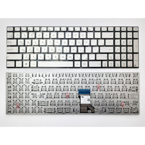 Клавиатура ноутбука ASUS UX501V серебр под подсв RU (A46154)