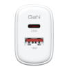Зарядний пристрій Armorstandart 1xUSB-C + 1xUSB 25W GaN white (ARM89532)