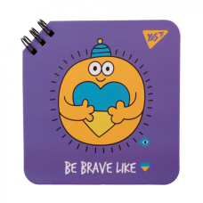 Блокнот Yes 110x110 мм 80 аркушів на cпіралі Stand with Ukraine клітинка (151817)