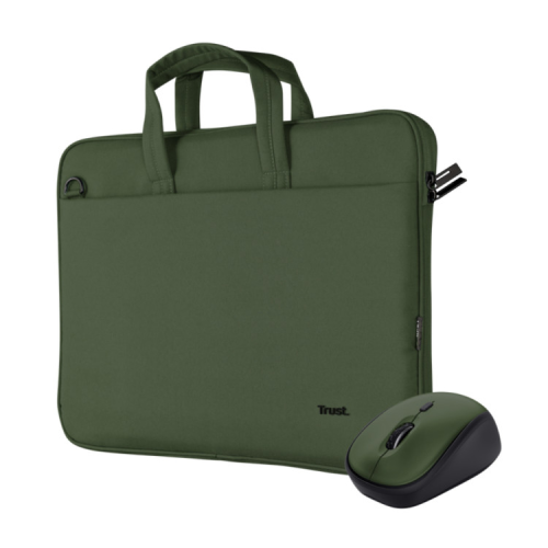 Сумка для ноутбука Trust 16" BOLOGNA Slim Eco + Mouse, Set green (24989)