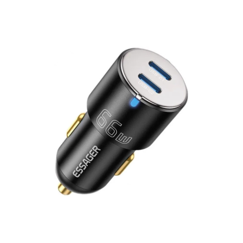 Зарядний пристрій Essager 2xUSB-C 66W black (ECC2C-FF01)