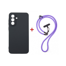 Чохол до мобільного телефона Dengos Case + Cross-body Strap Samsung Galaxy A37 Black+Purple (DG-KM-CCRB-02)