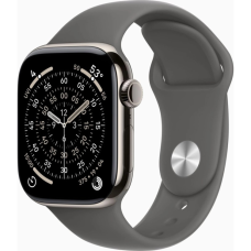 Смарт-годинник Apple Watch Series 11 GPS + Cellular 42mm Natural Titanium Case with Stone Grey Sport Band - S/M (MF8M4RK/A)