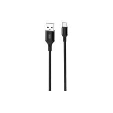 Дата кабель USB 2.0 AM to USB-C 1.0m braided NB143 black XO (6920680870684)