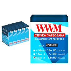 Лента к принтерам 10мм х 3.5м HD к. Black*5шт WWM (R10.3.5H5)